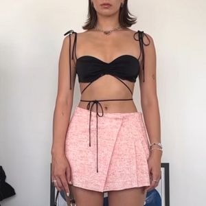 NBD Turner Bandeau Crop Top ♡ Ruched Strappy Wrap Around Bralette